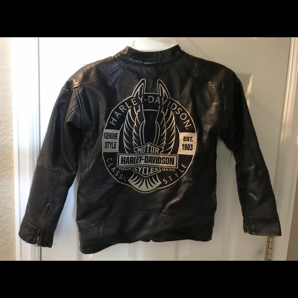 Boys Harley Davidson faux leather jacket